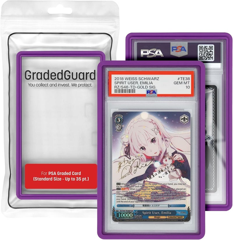 GradedGuard Graded Card Guard Case for Standard PSA Slab Case | Multiple Colors | Soft Touch Matte Finish | Stackable | Made to Fit PSA | Solid TPU and PC Design. (Purple) - Image 1
